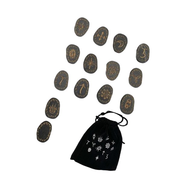 Yingyy Ensemble de Runes de Sorcières avec Symbole Gitan et Sac de Rangement pour Méditation