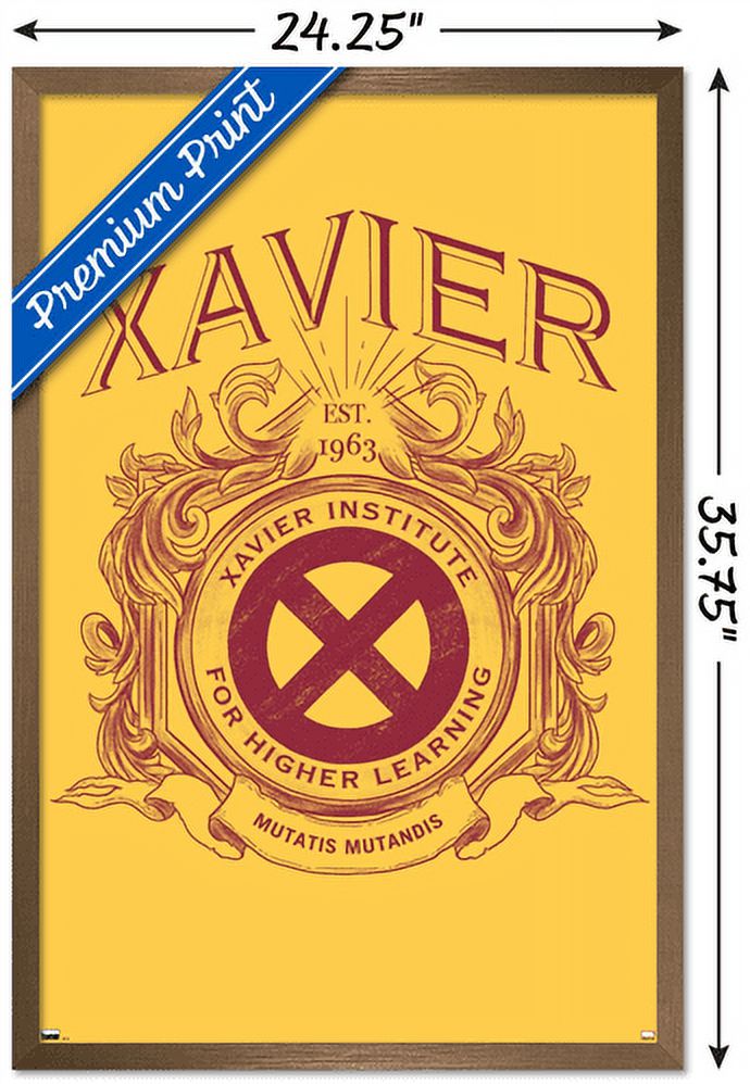 Marvel Comics - The X-Men - XaVier Institute Crest Wall Poster, 22.375" x 34", Framed