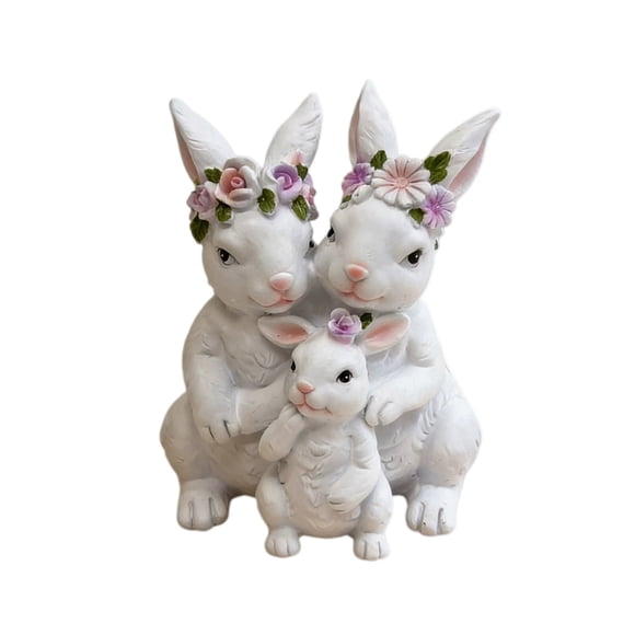 Easter Wreath Rabbit Resin Cartoon Animal Garden Courtyard Outdoor Holiday Furnishings Layout