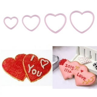 D-GROEE 10Pcs Valentines Day Heart Shape Biscuit Cutters Cookie Stamps  Plunger Cutter Fondant Molds Embossing Mold Press Cupcake Gum Paste Sugar  Craft Decorating Baking Tool 