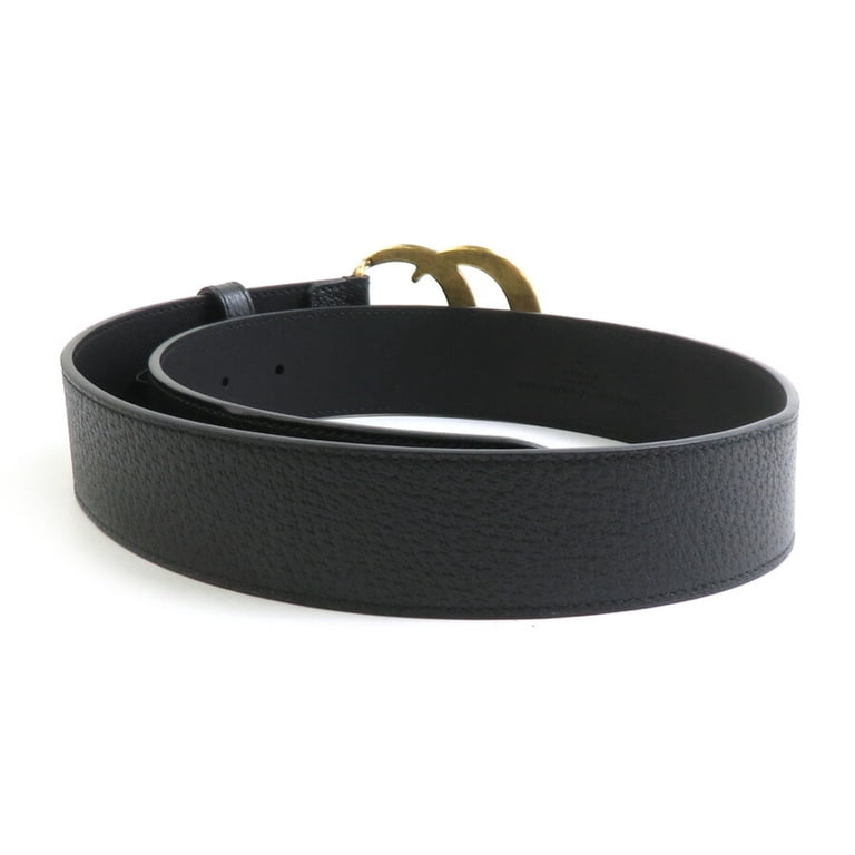 Gucci Black Belt with Gold Buckle pre loved Gucci Black GG Gold-Tone Marmont Belt - BOPF | Business of  main image 3