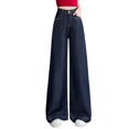 thumbnail image 5 of WILLBEST Pantalones Mujer Pantalones Vaqueros de Pierna Ancha y Cintura Alta para Mujer, Elásticos, Cómodos, Sueltos y Fluidos, Ropa Informal para Uso Diario, Atuendo de Verano y Otoño. Extra Grande, 5 of 5