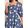 thumbnail image 5 of Indigo Pure Cotton Floral Printed A-Line Dress, 5 of 7