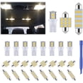 thumbnail image 1 of 24 Pieces Dome Light LED Car Interior Bulb Kit Set 194 T10 DE3175 578 31mm 42mm Bulbs Interior Replacement Lights for Car Map License Plate Door Side Marker Cornering Trunk Light - Warm White, 1 of 8