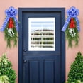 thumbnail image 6 of Patriotic Red White Teardrop Wreath - 4th of July Independence Day Decoration with Blue Bow - 29.5 Inch Outdoor Front Door Garland, 6 of 9