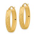 thumbnail image 2 of Primal Gold 14 Karat Yellow Gold, Satin and Diamond-cut Hoop Earrings, 2 of 4