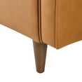 thumbnail image 5 of Loveseat Sofa, Tan, Leather, Modern Contemporary, Mid Century Living Hotel Lounge Cafe Lobby, 5 of 8