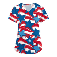 thumbnail image 2 of LHVUOA Womens 4th of July Scrub Tops Vintage Star and Stripes Printed Short Sleeve Tops Plus Size Loose Fit Independence Day Nursing Uniforms, 2 of 5