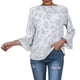 thumbnail image 2 of Camisa de cuello redondo,Blusa de manga acampanada Tops sueltos casuales Blusas Camisa de manga acampanada Respuesta rápida, 2 of 6