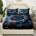 thumbnail image 2 of Outer Space Full Size Bed Sheets Planet Galaxy Bedding Set,Starry Sky Fitted Sheet Sciense Theme Sheets Teens（No Top Sheet）, 2 of 6