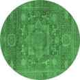 thumbnail image 1 of Ahgly Company Indoor Round Oriental Emerald Green Modern Area Rugs, 4' Round, 1 of 4