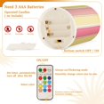 thumbnail image 5 of Yayeee Flameless Candles with Remote Flickering Battery Operated Multi Color Changing, Pink and Yellow Striped Pattern, 5 of 7