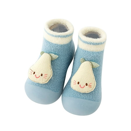 

TAIAOJING Boys Girls Animal Cartoon Socks Shoes Toddler Fleece WarmThe Floor Socks Non Slip Prewalker Shoes For 0-6 Months