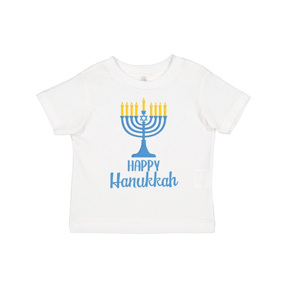 Inktastic Happy Hanukkah with Blue Menorah Boys or Girls Toddler T-Shirt