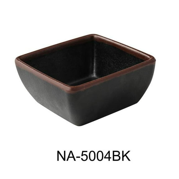 Yanco NA-5004BK Nature Art 3.5 in. Square Sauce Dish, Black - 5 oz - Melamine - Pack of 48