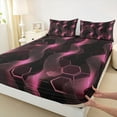 thumbnail image 3 of Castle Fairy Abstract Hexagon Honeycomb Full Size Sheets 4-Piece for Teens Boys Girls,Gradient Spiral Stripes Breathable Bed Sheets,Futuristic Geometric Lightweight Sheet Sets,Breathable Home Decor, 3 of 7