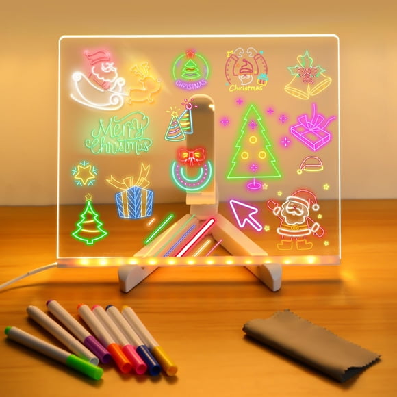 Pizarra de Escritura LED AUJ 20x20cm Marcadores de Colores USB