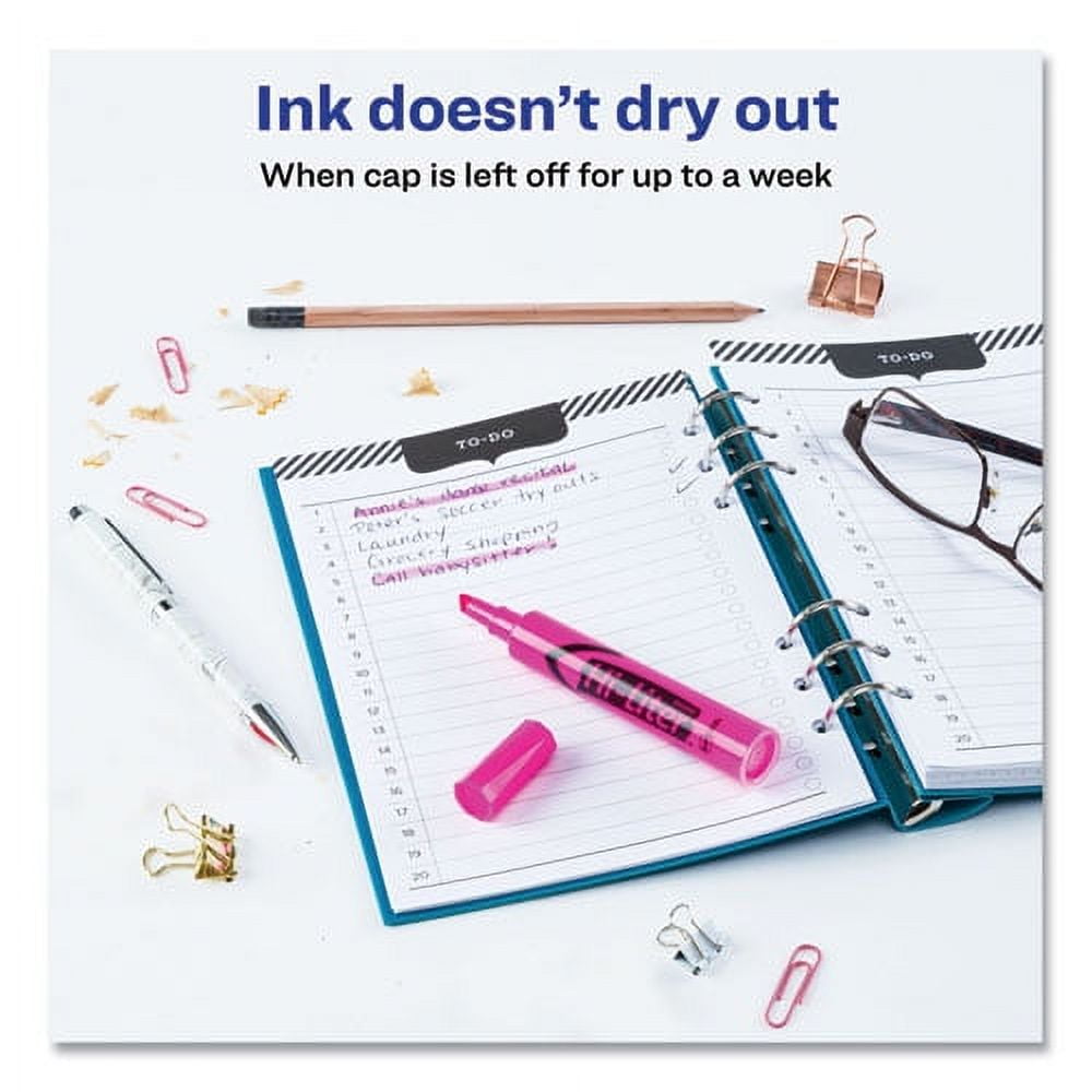 "Hi-Liter Desk-Style Highlighters, Fluorescent Pink Ink, Chisel Tip, Pink/black Barrel, Dozen | Bundle of 2 Dozen"