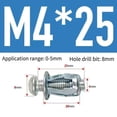 thumbnail image 1 of Nut Expansion Lantern Type Expansion License Plate Fixing Nut Pull Rivet Nut M4*25, 1 of 6