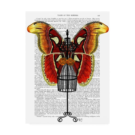 Trademark Fine Art 'Mannequin, Red And Yellow Butterfly' Canvas Art by Fab Funky