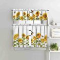 thumbnail image 5 of Sunflower Kitchen Curtains Sets for Windows Sunflower Summer Curtain Sink Window Valance 3 Piece Set Kitchen Tier Curtains 3 Panels Decor for Living Room Bedroom, 5 of 7
