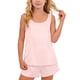 thumbnail image 1 of Estilo Verano Conjunto de Niños de Color Sólido Cuello Redondo sin Mangas Y Pantalones Cortos Dos Piezas de Ropa de Casa para Niños, 1 of 8