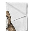thumbnail image 2 of Bulldog Soft Flannel Fleece Throw Blanket, Sketchy Hand Drawn Layout of a Grumpy-Looking Creature Sitting, Cozy Plush for Indoor and Outdoor Use, 50" x 70", Camel Charcoal Grey, by Ambesonne, 2 of 5