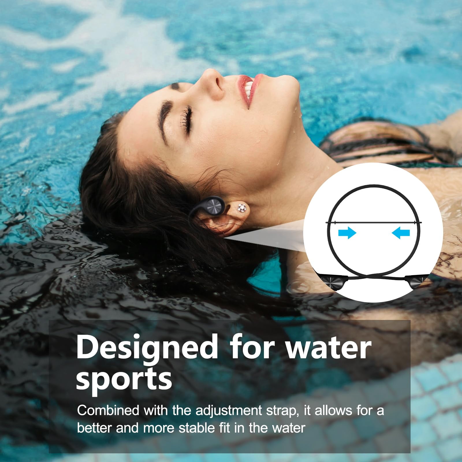 Swimming Headphones,Bone Conduction Headphones Bluetooth 5.4,IPX8 Waterproof, 32G Memory Sports Headphones ,Open Earphones for Swimming Running,Headphones Underwater(White)