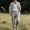 Dark Gray, variant on Wavsuf Sweatsuits 2pcs Sets Mens Jogger Set Long Loose Cotton Shirt Sweatshirt and Sweatpants White Size L
