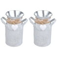 thumbnail image 2 of Miangastore 2pcs Iron Flower Bucket Country Style Flower Planter Flower Holder Plant Bucket, 2 of 8