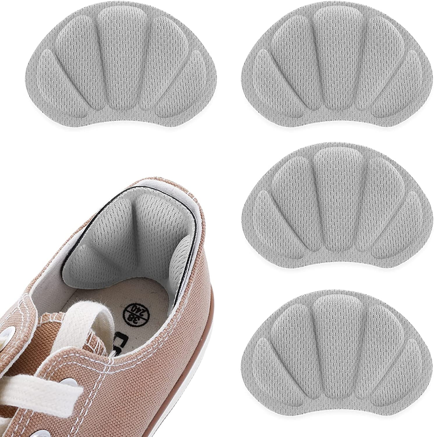 2 Pair Heel Grips Shoes Pads for Shoes Too Big Thick Heel Cushions