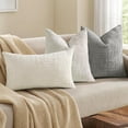 thumbnail image 4 of SUSIELADY Chenille Throw Pillow Covers 20x20 Set of 2, Thick Textured Slubby Couch Pillow Covers, Farmhouse Modern Neutral Decorative Pillow Cases for Sofa, Bed, or Living Room, Light Grey, 4 of 8
