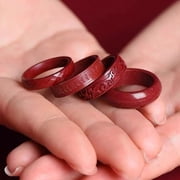 Elegant Cinnabars FengShui Rings for Men and Women Luck Wealth Amulet to Enhances Mood and Attract Prosperity