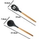 thumbnail image 2 of Juego de utensilios de cocina de 2 piezas, juego de utensilios de cocina de silicona antiadherente con mango de madera (gris) Vhermosa, 2 of 5