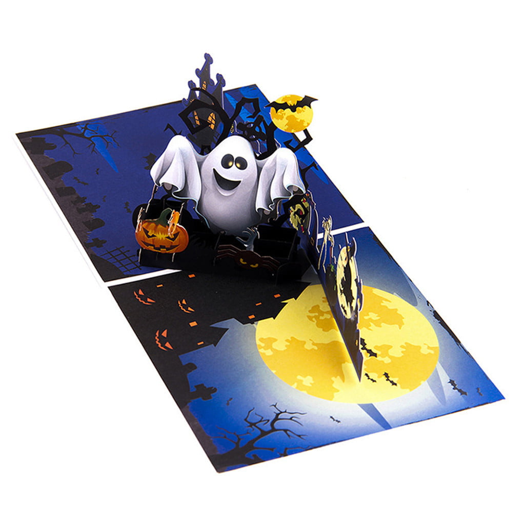 3D Halloween Greeting Card Best Wishes For Kids Halloween Themed Party Scary 