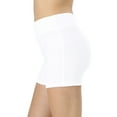 thumbnail image 1 of Womens & Plus Soft Cotton Stretch High Waist Sports Short Pants with Wide Waist Band (WHITE, S), 1 of 3