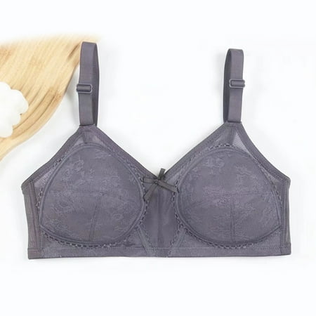 LYEAA Wireless Womens Bras Push up Plus Size Lace Lightly Lined Daily Bras Wirefree Adjustable Strap Lift Soft Bralette No Wire Breathable Comfort Sleeping Bras Blue 42/95