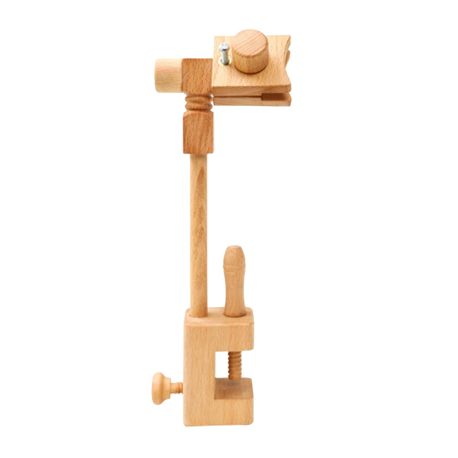 Solid Beech Wooden Embroidery Hoop Stand Rack Rotated Adjustable Desktop Cross