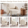 thumbnail image 5 of Ebello Accent Chair, Linen Fabric Modern Armchair with Curved Wraparound Armrests, Removable Back Cushion & Solid Wood Tapered Legs for Living Room,Beige, 5 of 8