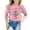 Pink, variant on Girls Carnival Print Short Sleeve T-Shirt Colorful Festival Graphic Round Neck Top for Kids 3/4 Sleeve Gradient T-Shirt Happy Carnival Outfits Toddler Boys Girls Crewneck Tees 2026