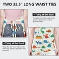 thumbnail image 6 of White Cartoon Dinosaurs Pattern Apron-Garden Aprons for Women with Pockets-Cotton Linen Waterproof Kitchen Cooking Gardening Aprons Adjustable for Kitchen,Cooking,BBQ and Salon 33x27 Inch, 6 of 7