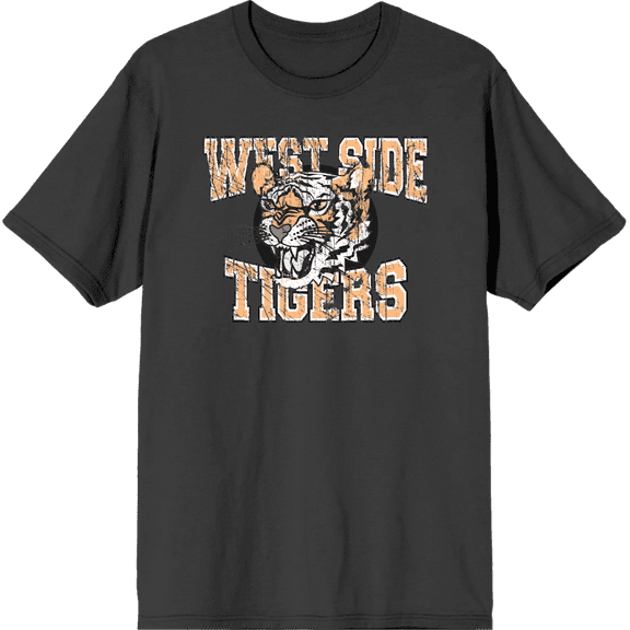 Vintage Sport West Side Tigers Adult Charcoal Crew Neck Short Sleeve Tee-Medium