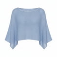 thumbnail image 5 of LEKWK Beach Cover Ups for Women Crochet Batwing 3/4 Sleeve Hollow Out Tops Scoop Neck Lightweight Sheer Poncho Shrug Summer Fashion Vacation Beachwear, 5 of 5