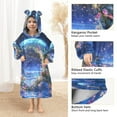 thumbnail image 3 of FORMRS Wearable Blanket Hoodie with Sleeves for Kids Cozy Flannel Sweatshirt, Beautiful Floral Moon, 3 of 7