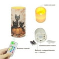 thumbnail image 7 of COEQINE Black Cat Fall Pumpkin Maple Flameless Candle with 18-Key Remote Timer Color Changing, Flickering Wick Realistic Votive Electric Candle for Home Kitchen Halloween Decoration, 7 of 7