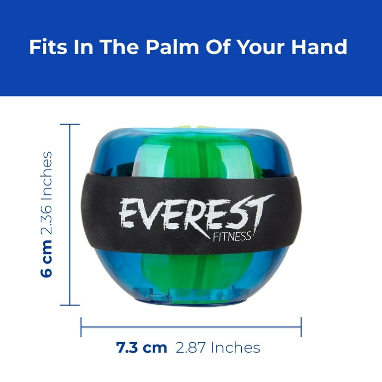 EVEREST FITNESS Gyro Ball for Hand, Grip, & Forearm - Wrist Exerciser Strengthener - Gyroscope Ball to Regulate Tension, Arthritis & Carpal Tunnel - Gyroscopic Hand Exercise Balls