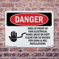 thumbnail image 5 of Electrical Panel Keep Clear OSHA Danger Aluminum Sign 24 Inch x 18 Inch - 5 Pack, 5 of 8