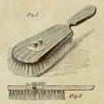 thumbnail image 2 of Inventions 12x12 Gold Ornate Wood Framed with Double Matting Museum Art Print Titled - Lotion Dispensing Hair Brush, 2 of 4