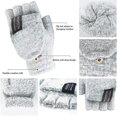 thumbnail image 2 of Guantes de invierno para mujer, paquete de 2 guantes convertibles sin dedos de lana cálida para regalos de mujer con gorro de cubierta de manoplas, 2 of 5