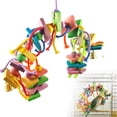thumbnail image 2 of Large Parrot Bird Toys, Chewing Large Parrot Toys, Multicolored Natural Wooden Block Toy for Climbing, Chewing, Unraveling and Preening, 2 of 9